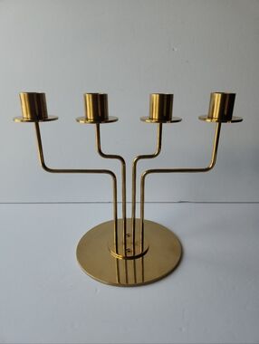 Vintage 1999 Ikea Pärlband Gold Candelabra